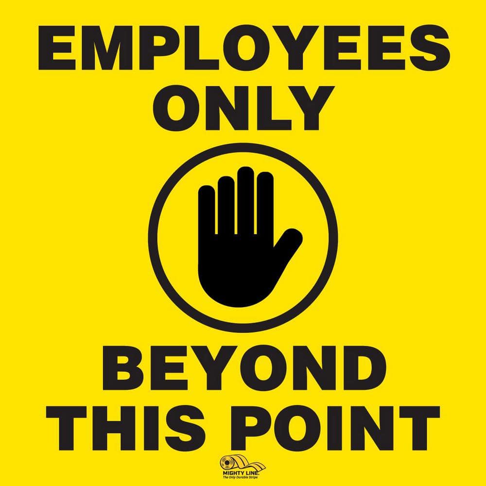 12 in. Employees Only Floor Sign - Hercitys