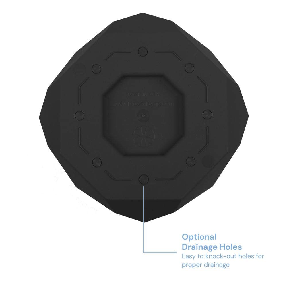 10 in. Tuxton Resin Black Planter - Hercitys