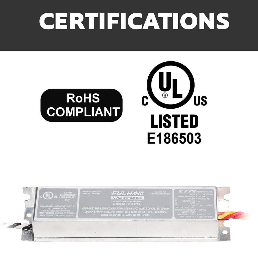 128-Watt 277-Volt Fluorescent Replacement Electronic Ballast - Hercitys