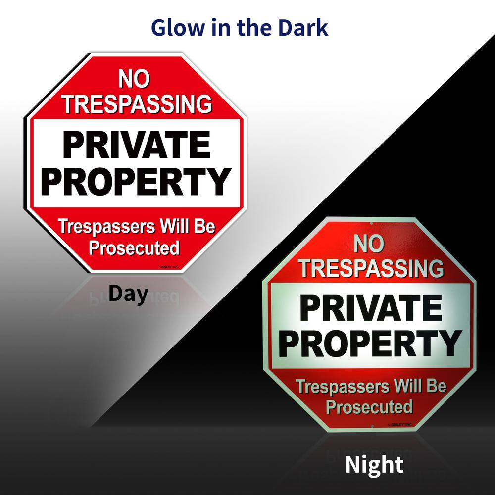 12 in. x 12 in. Private Property Aluminum Warning Sign – No Trespassing Security Alert (Pack of 2) - Hercitys