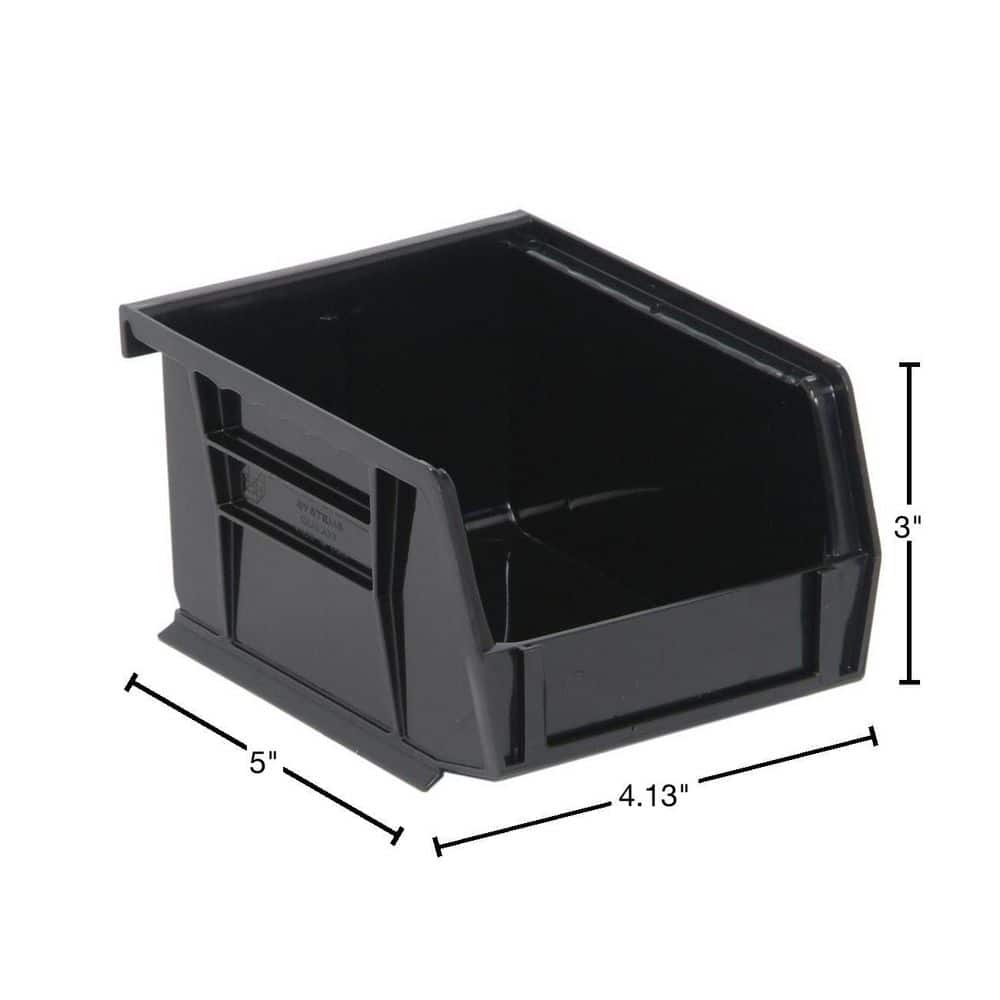 1.0 Gal. 5 in. L x 4-1/8 in. W x 3 in. H Ultra Series Stack and Hang Bin in Black(24-Pack) - Hercitys