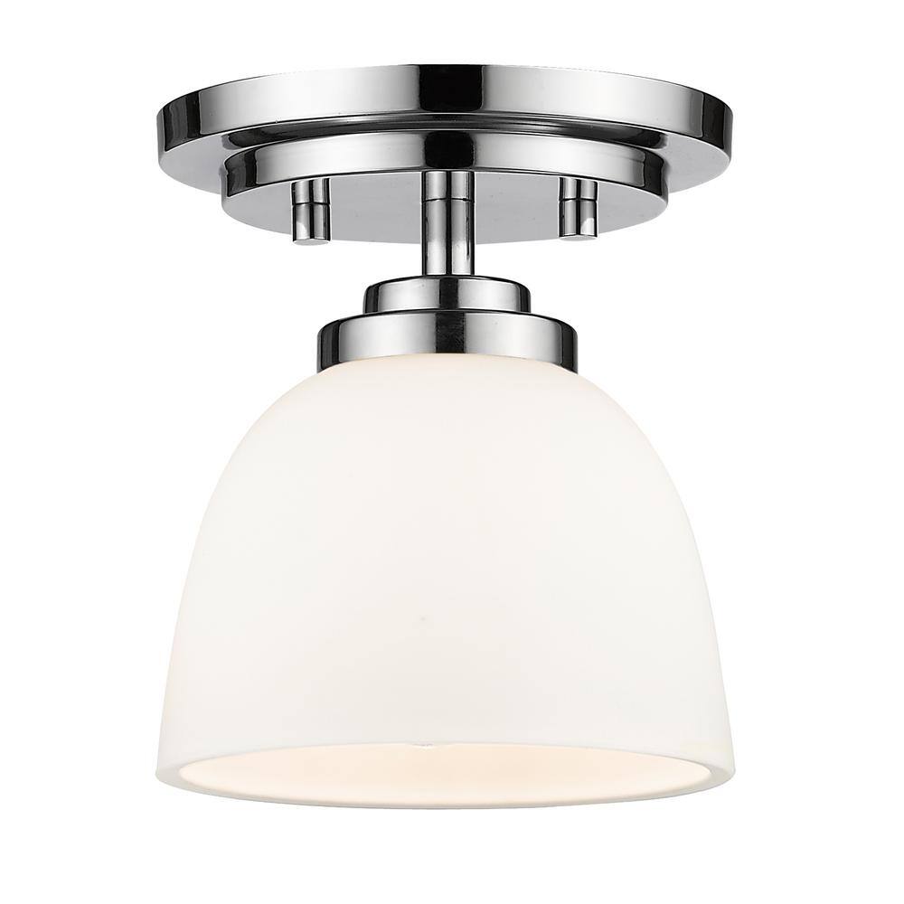 23 in. 3-Light Chrome Flush Mount with Matte Opal Shade - Hercitys