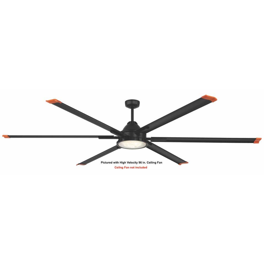 3470 Lumen LED High Velocity Matte Black Ceiling Fan Integrated Light Kit with CCT (40-Watt) - Hercitys