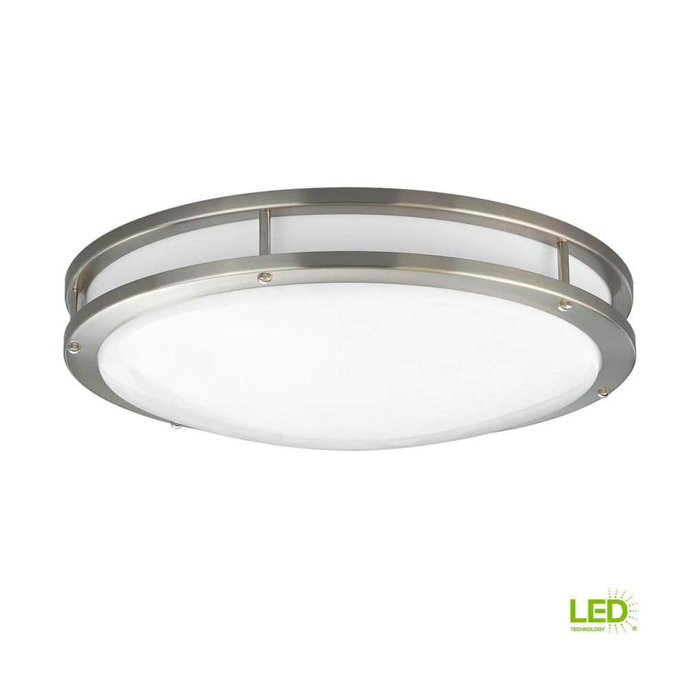 17.75 in. CTC COMM Collection 31 -Watt Brushed Nickel Integrated LED Flush Mount - Hercitys