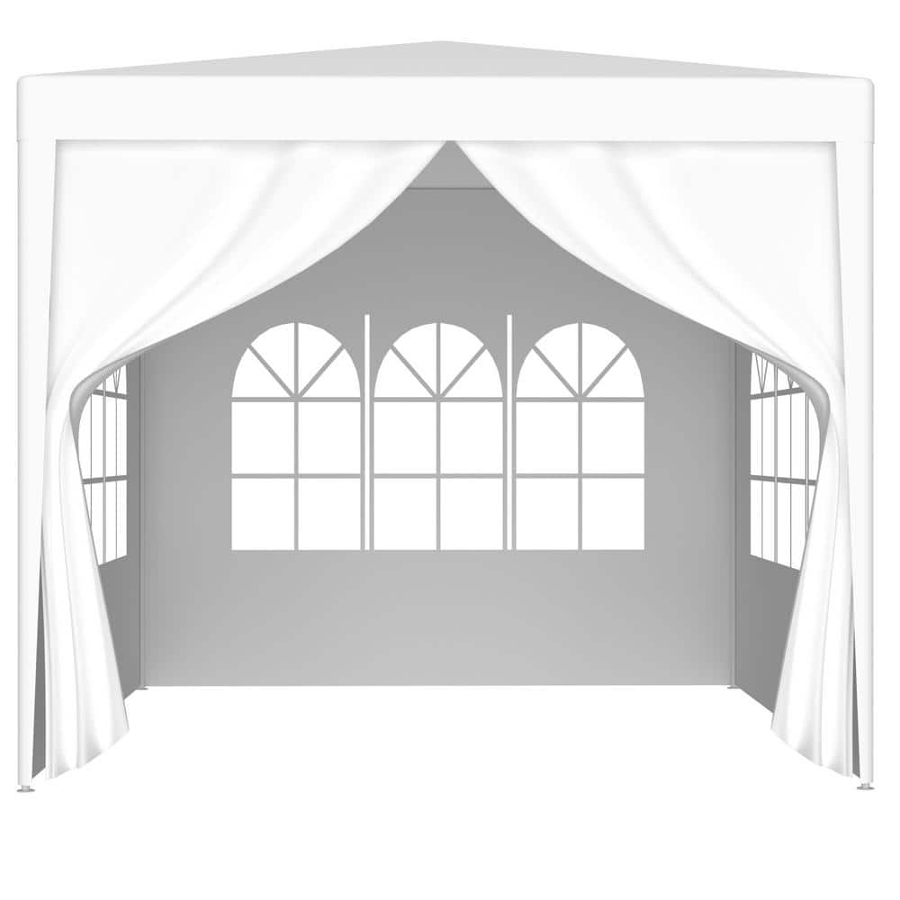 10 ft. x 10 ft. White Outdoor Heavy Duty Portable Gazebo with 4 Removable Walls - Hercitys