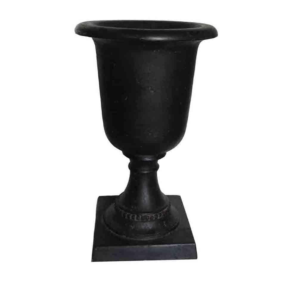17-1/2 in. x 29 in. Cast Stone Fiberglass Italian Urn in Aged Charcoal - Hercitys