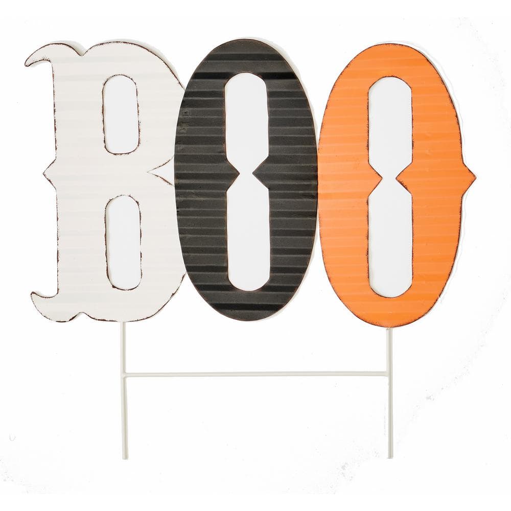 22 in. Metal Outdoor Boo Halloween Yard Stake - Hercitys