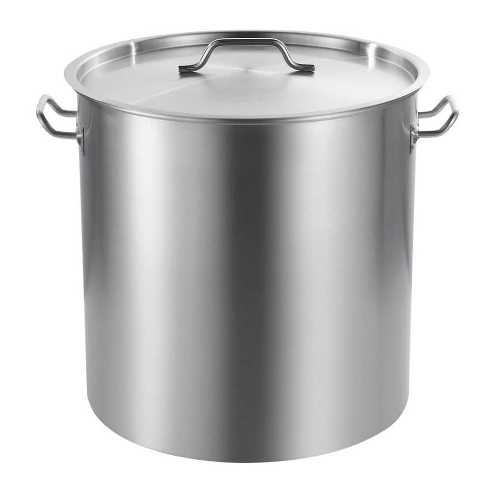 100 qt. Stainless Steel Stockpot, Heavy Duty Cookware with Basket, Lid & Handle, Commercial Grade - Hercitys