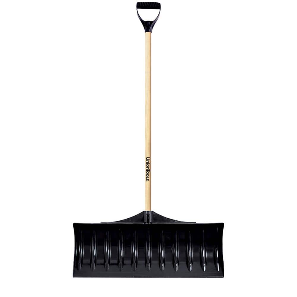 39.61 in. Wood Handle and Plastic Blade D-Grip Combo Snow Shovel and Pusher - Hercitys