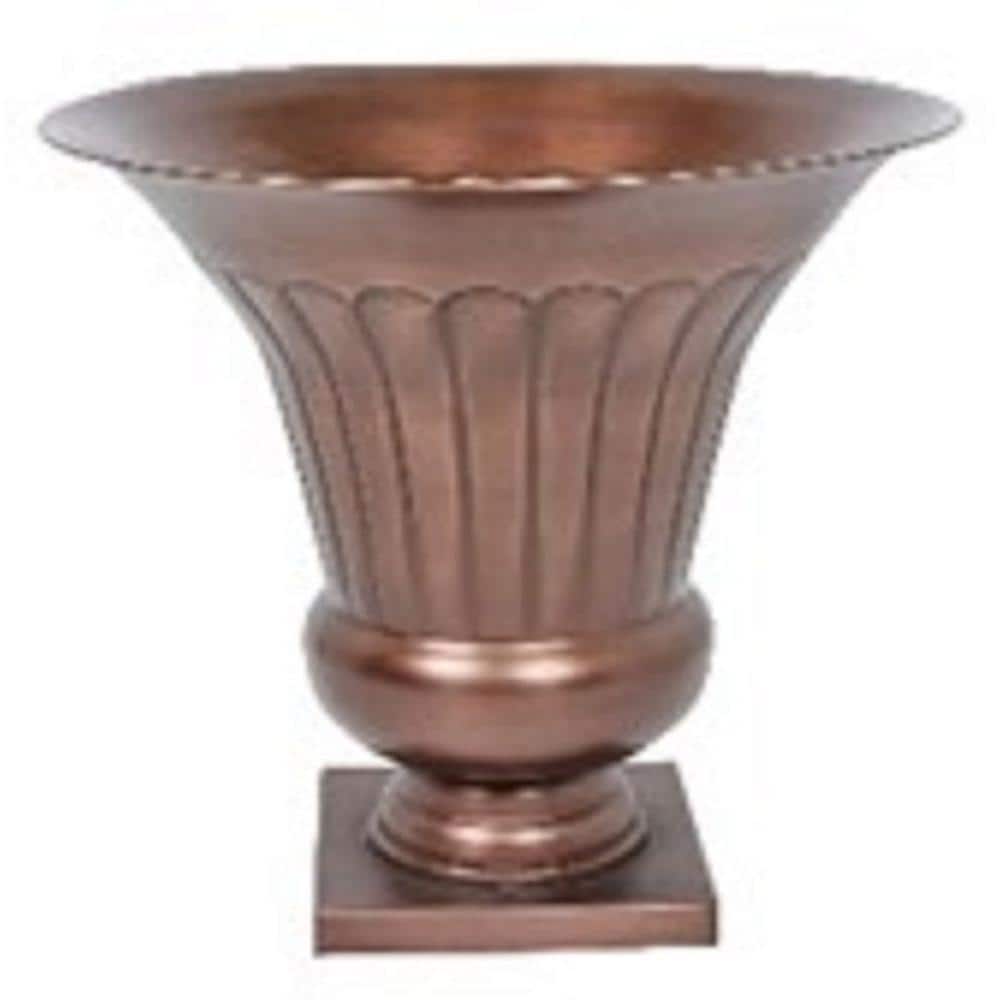 17.25 in. Antique Copper Metal Urn Planter - Hercitys