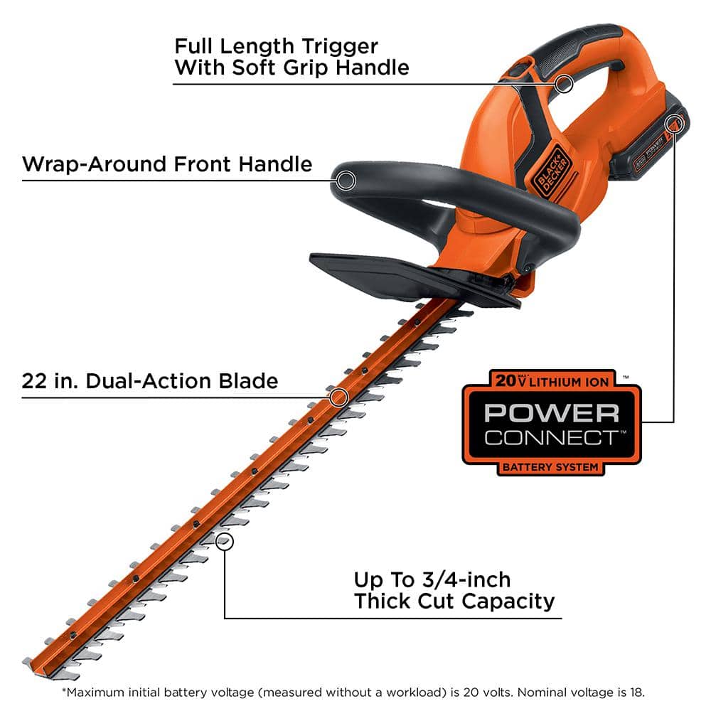 20V MAX Cordless Battery Powered Hedge Trimmer Kit with (1) 1.5Ah Battery & Charger - Hercitys