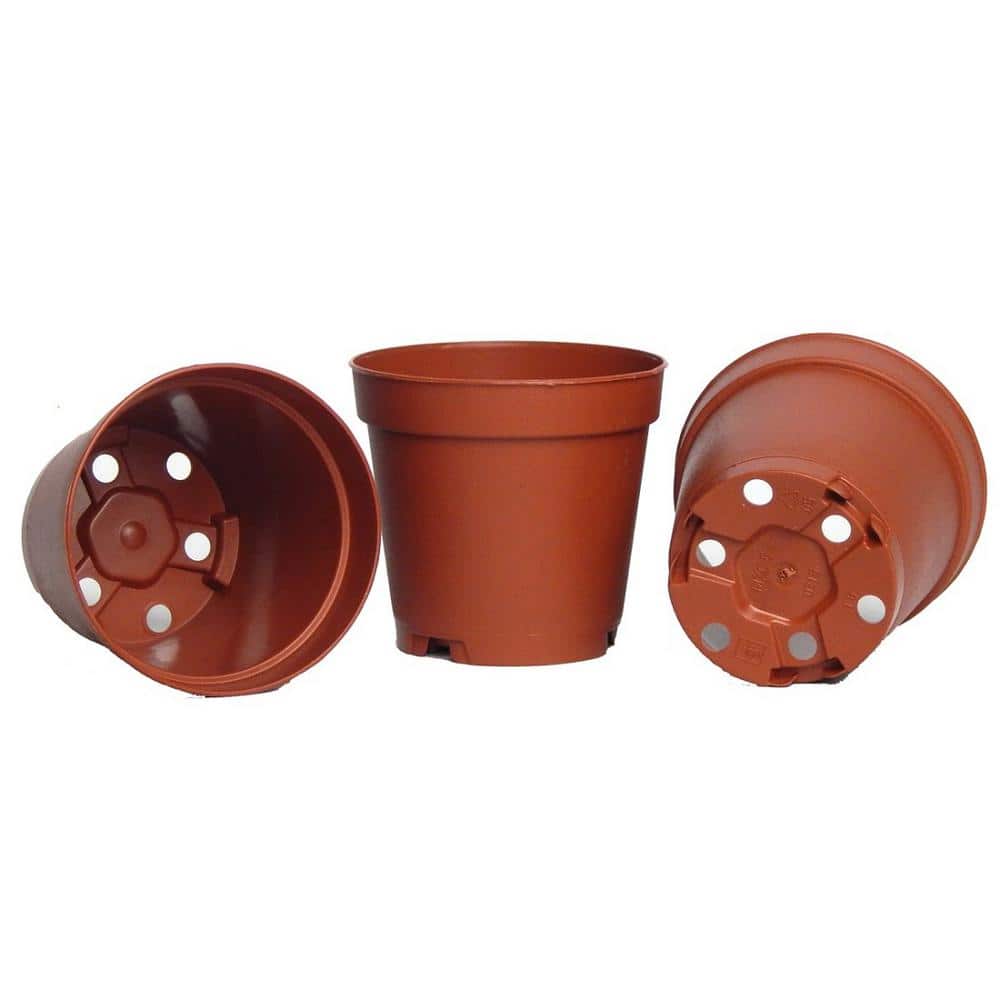 2 in. Dia Terra Cotta Colored Plastic Pots (100-Pack) - Hercitys
