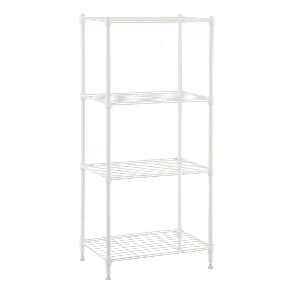 4 Tier White Powder Coating Wire Shelving Unit 12 in. x 18 in. x 39 in. - Hercitys