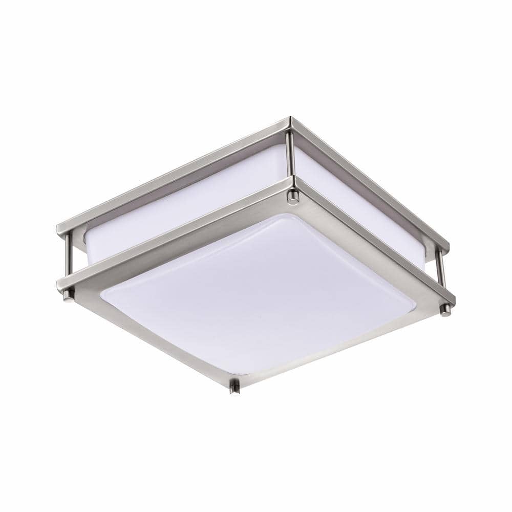 12 in. Brushed Nickel Dimmable 15-Watt Selectable LED Flush Mount Ceiling Light 3000K 4000K 5000K - Hercitys