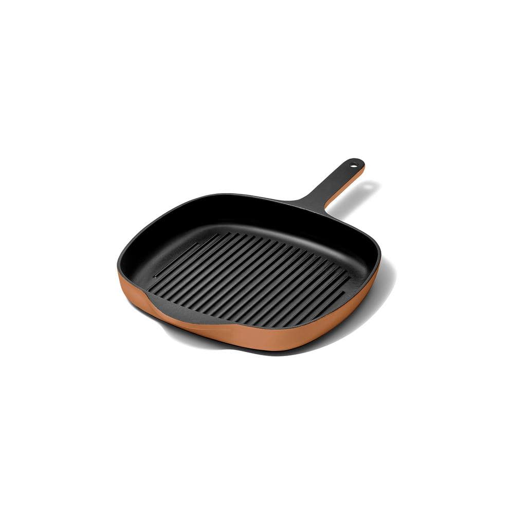 10.5 in. Cast Iron Grill Pan in Rust - Hercitys