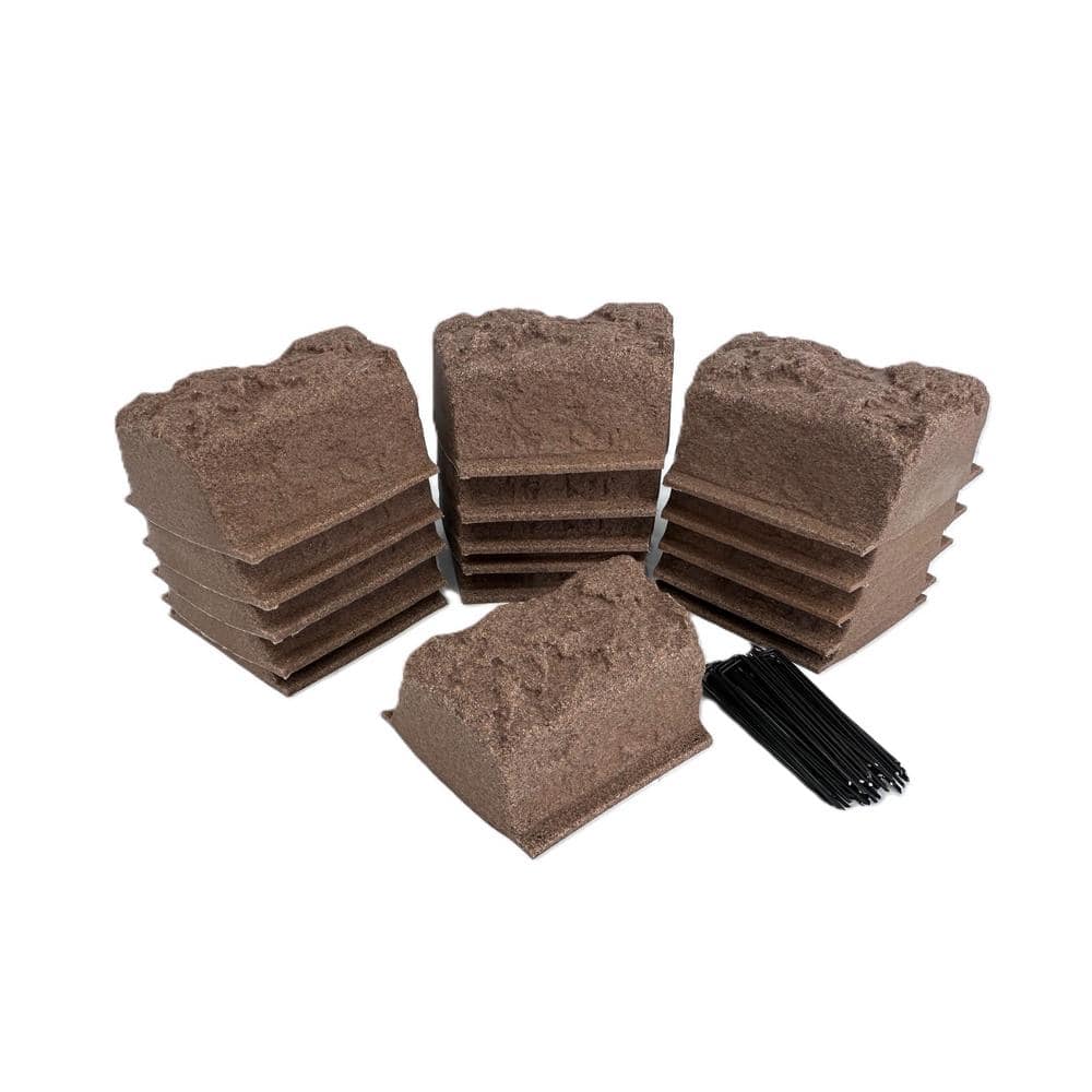 10 n. L x 4 in. W x 4 in. H Small Plastic Block Edging 16-Piece Kit in Orange/Burgundy - Hercitys