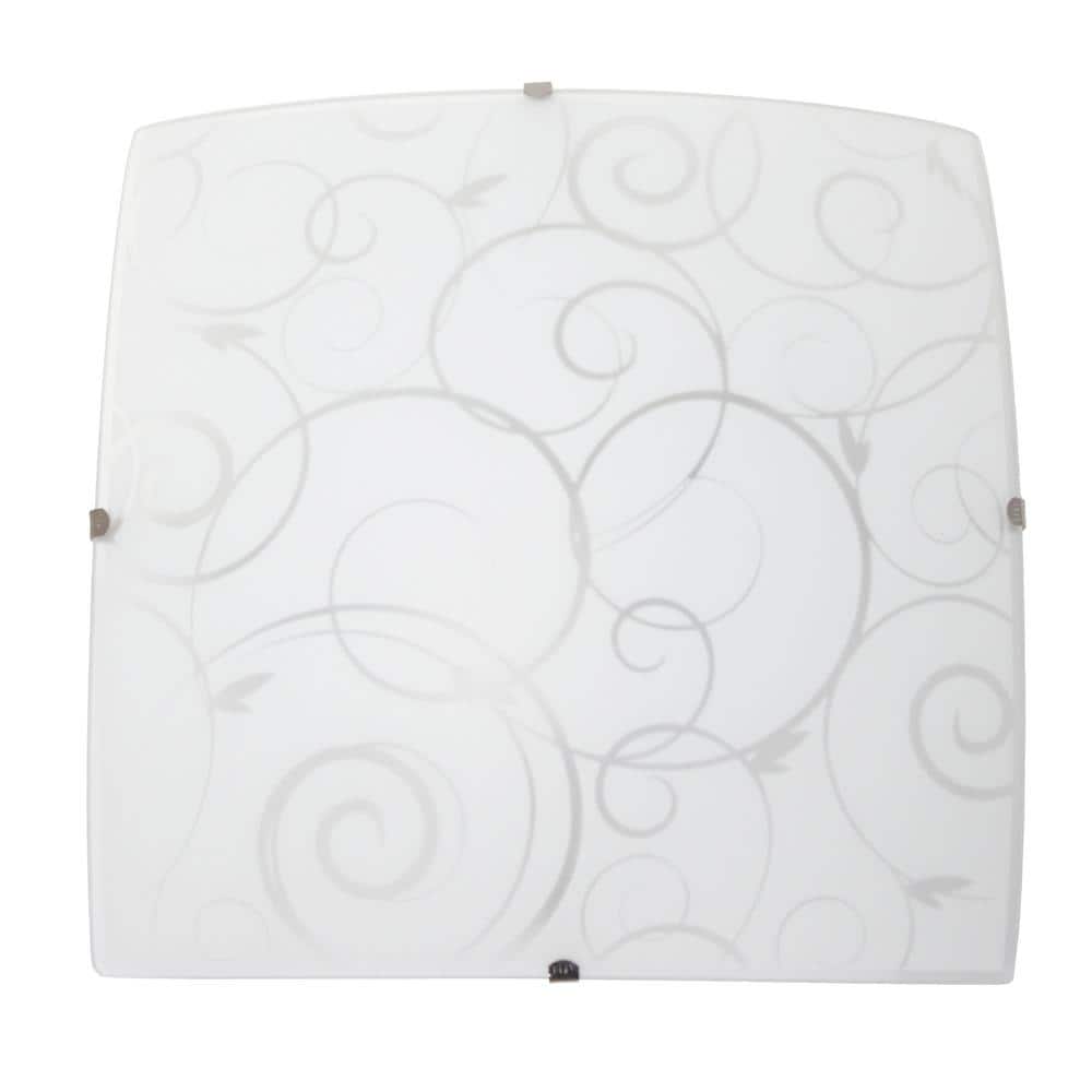 10 in. Simple and Standard Square Swirl Flush Mount, White - Hercitys