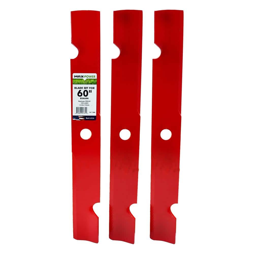 3 Blade Set for Many 60 in. Cut Exmark Mowers Replaces OEM #’s 103-6403, 103-6403-S and Windsor 50-2813 - Hercitys