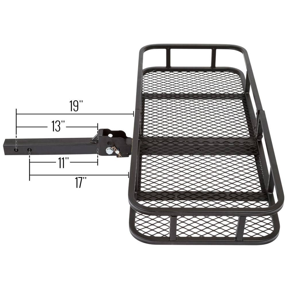 500 lbs. 48 in. L Steel Basket Folding Cargo Carrier - Hercitys