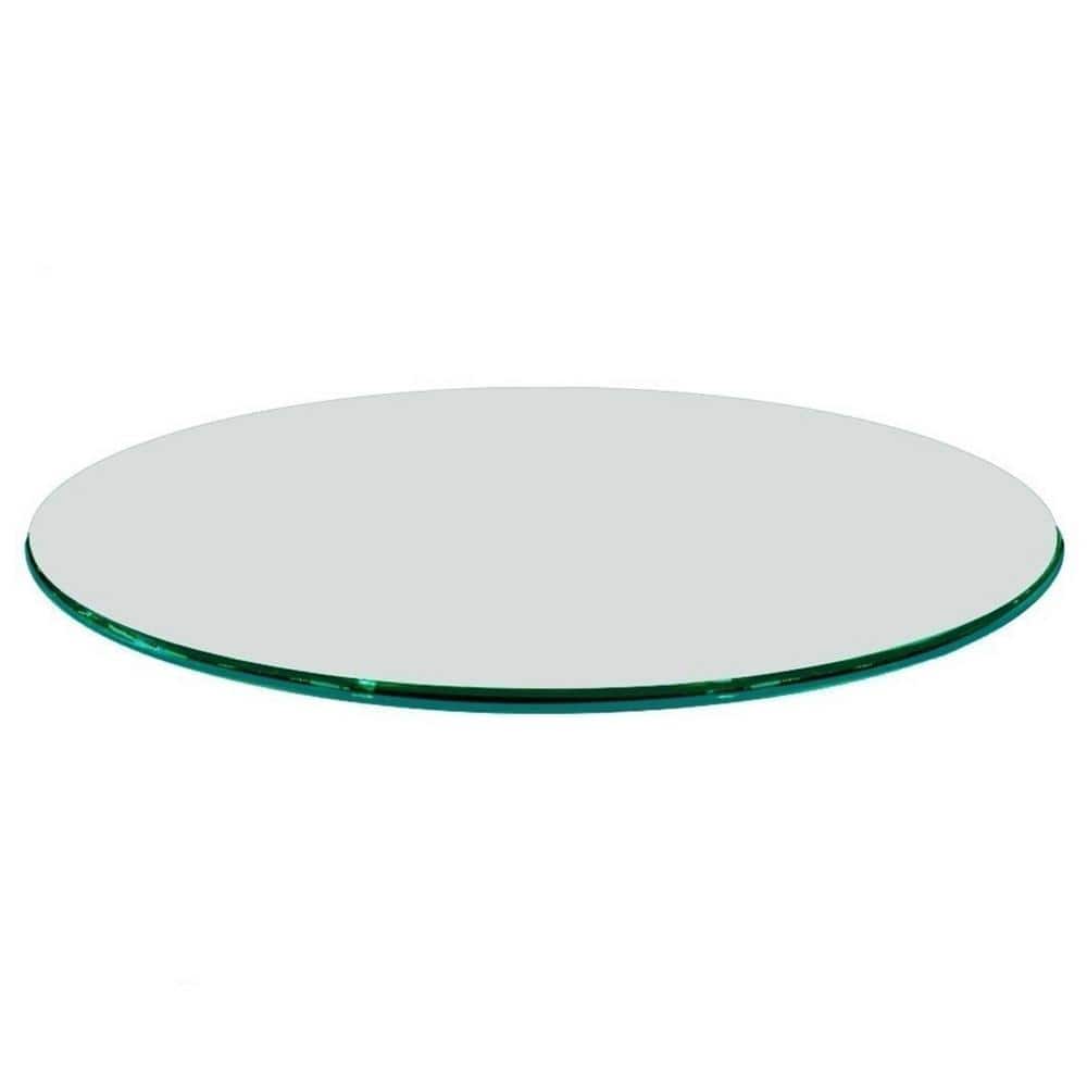 20 in. Clear Round Glass Table Top, 1/2 in. Thickness Tempered Ogee Edge Polished - Hercitys