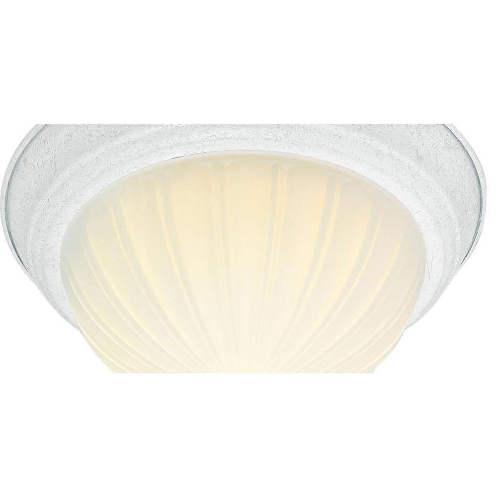 13.25 in. 2-Light Textured White Semi-Flush Mount - Hercitys