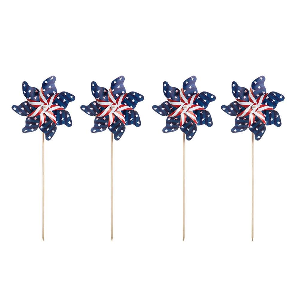 43.25 in. H Set of 4 Patriotic/Americana Plastic Windmills(KD) - Hercitys