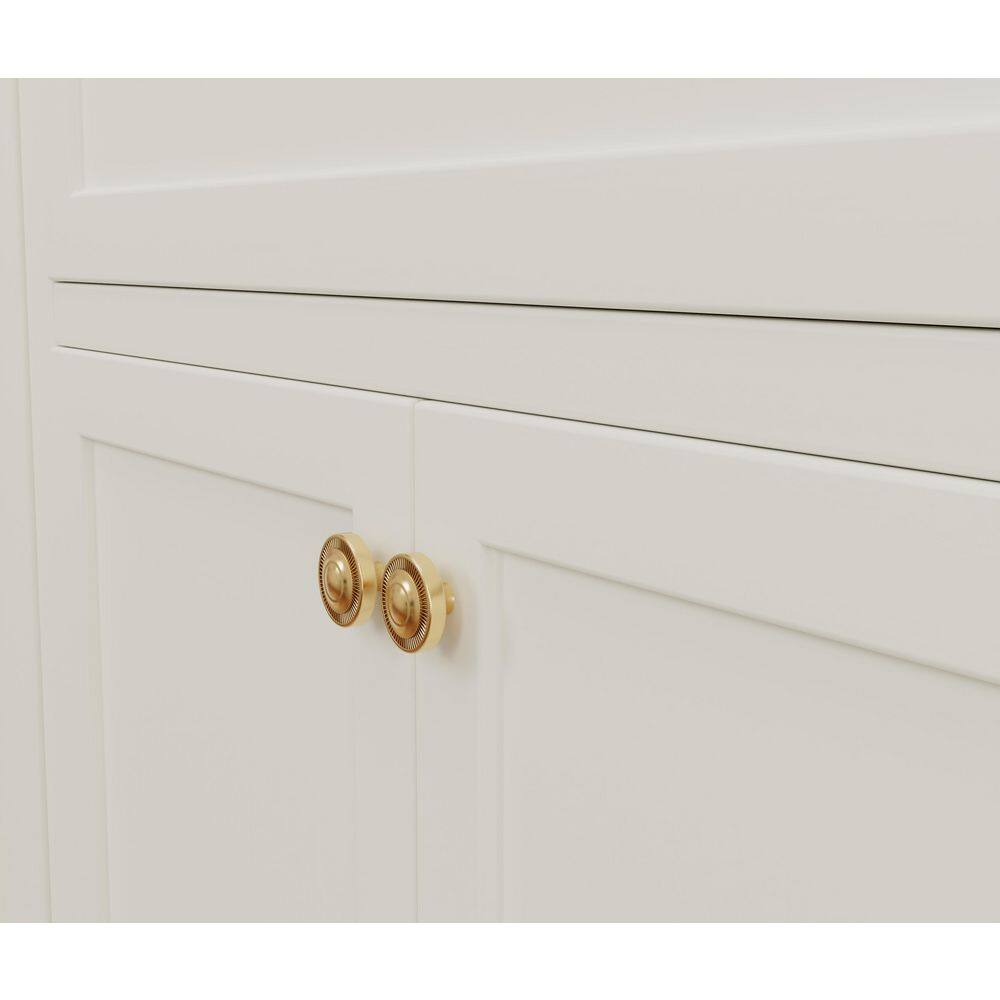 10-Pack Minted 1-1/2 in. (38 mm) Traditional Satin Brass Round Cabinet Knob - Hercitys