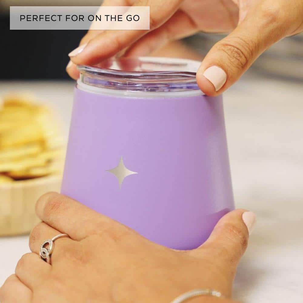 12 oz. Grey Stainless Steel Vacuum Insulated Stemless Wine Tumbler with Lid - Hercitys