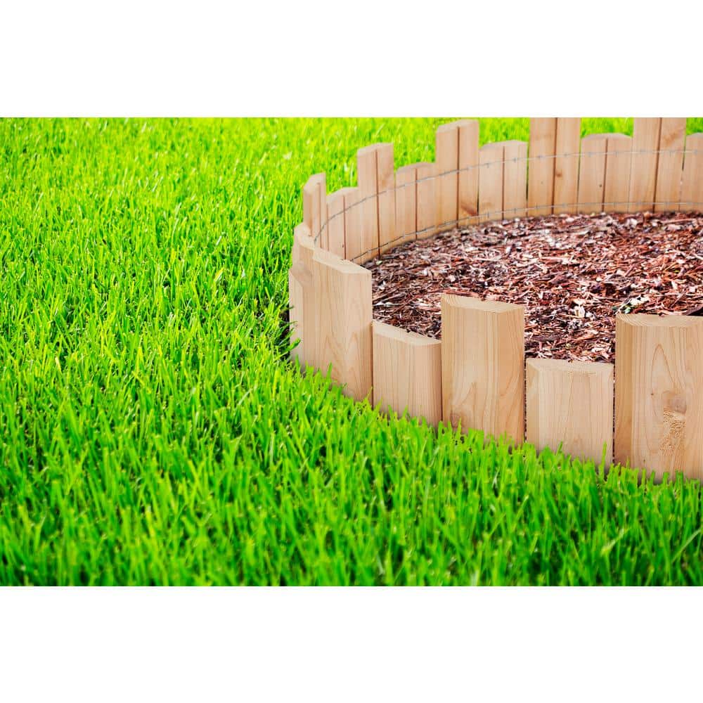 18 in. W x 7 in. H x 1 in. D Cedar Wood Landscape Edging (12-Pack) - Hercitys