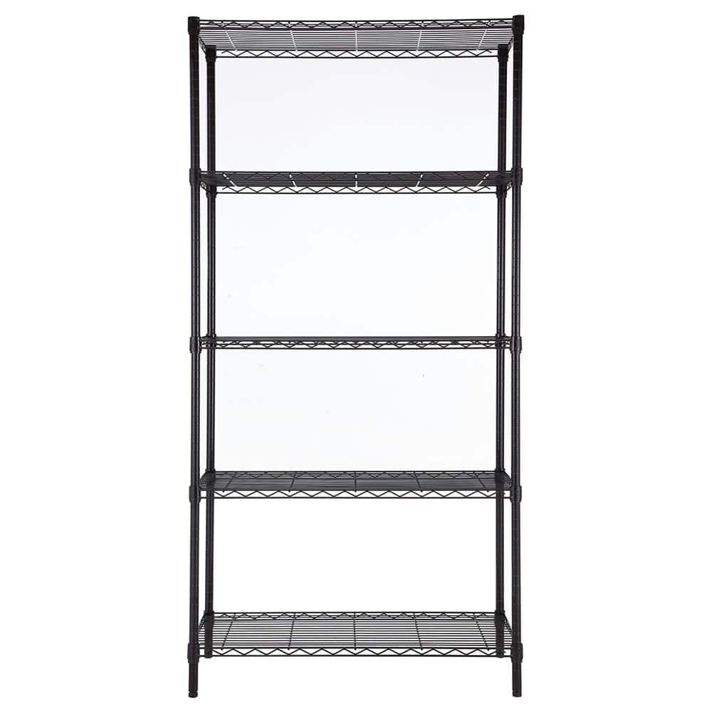 5 Tier Black Coating Utility Wire Shelving Unit 18 in. x 36 in. x 72 in. - Hercitys