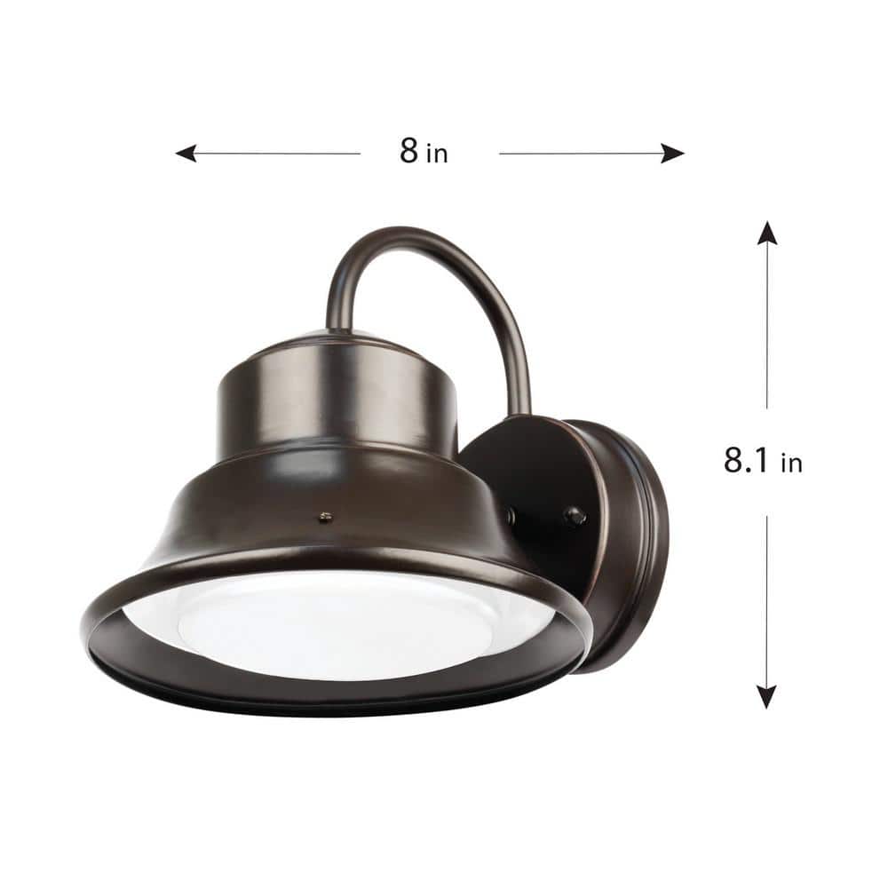 1000 Lumen Integrated LED Bronze Dusk to Dawn Bell Wall Light, 4000K - Hercitys