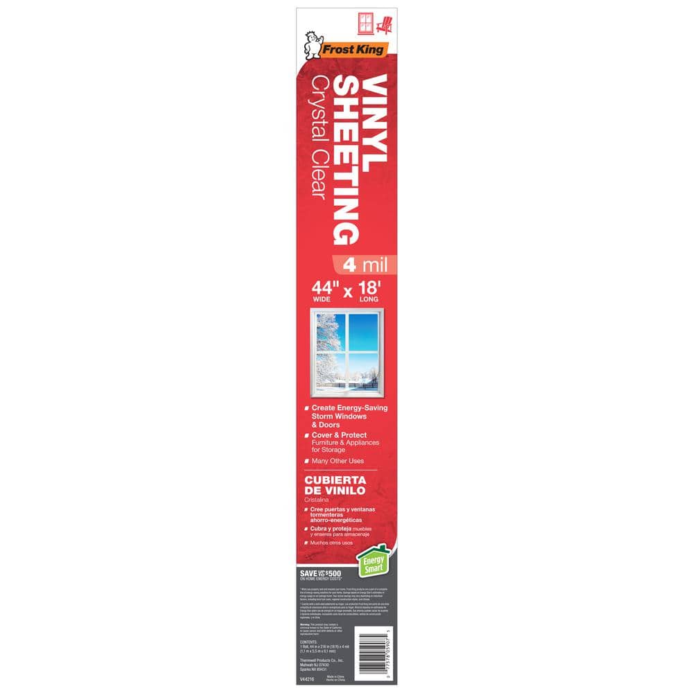 44 in. x 216 in. x 4 Mil Clear Rolled Vinyl Sheeting - Hercitys