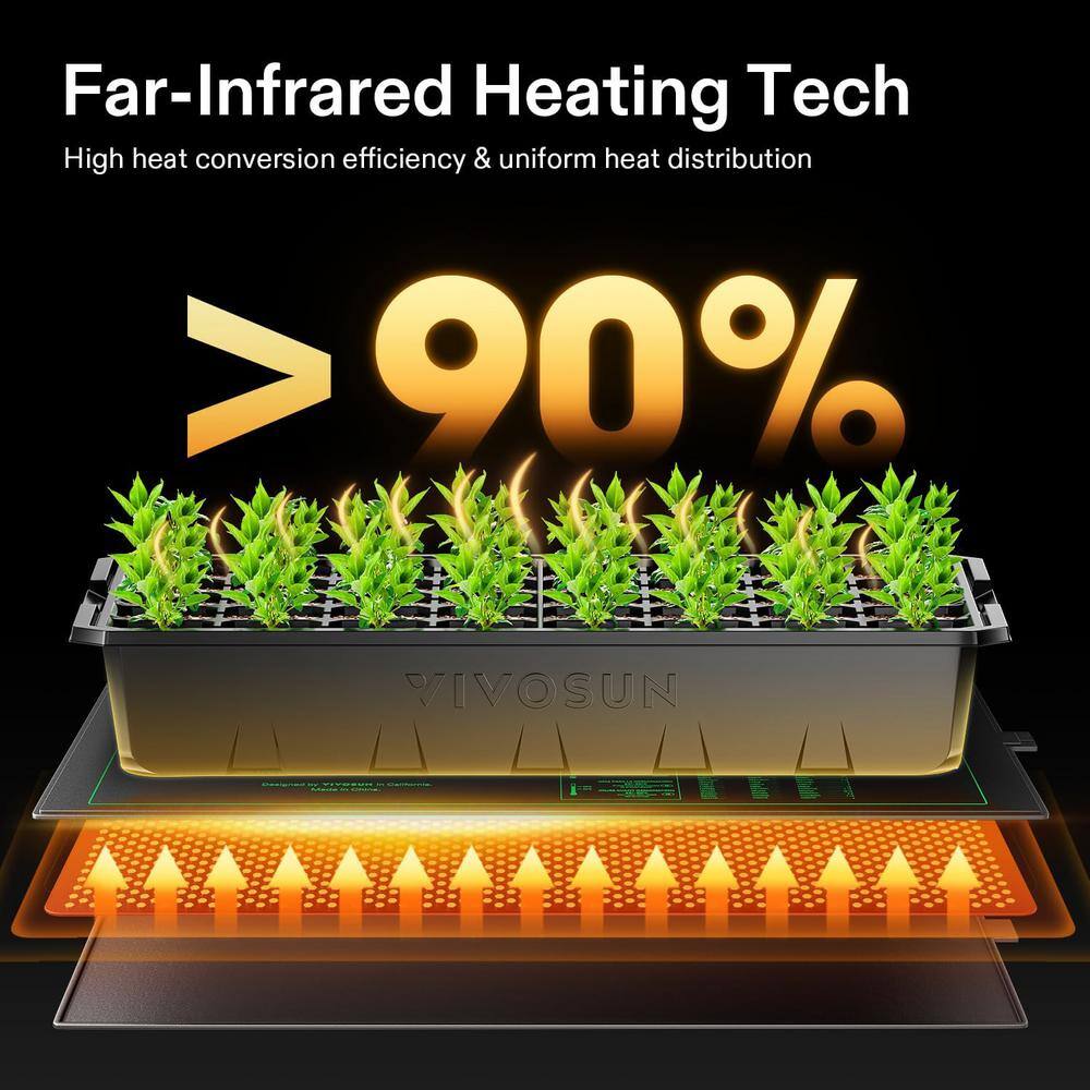 10 in. x 20.75 in. Durable Waterproof Seedling Heat Mat - Hercitys