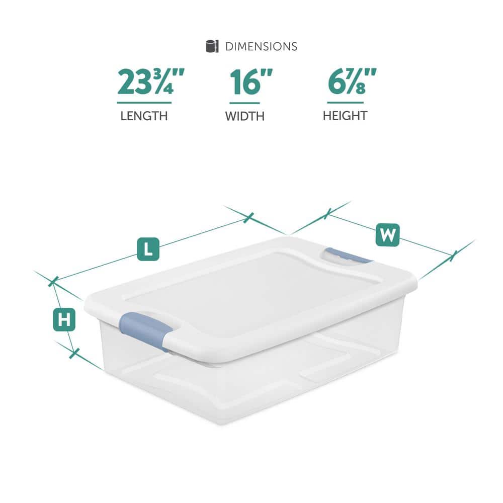 32 qt. Storage Box Stackable Latching Container in Clear (12-Pack) - Hercitys