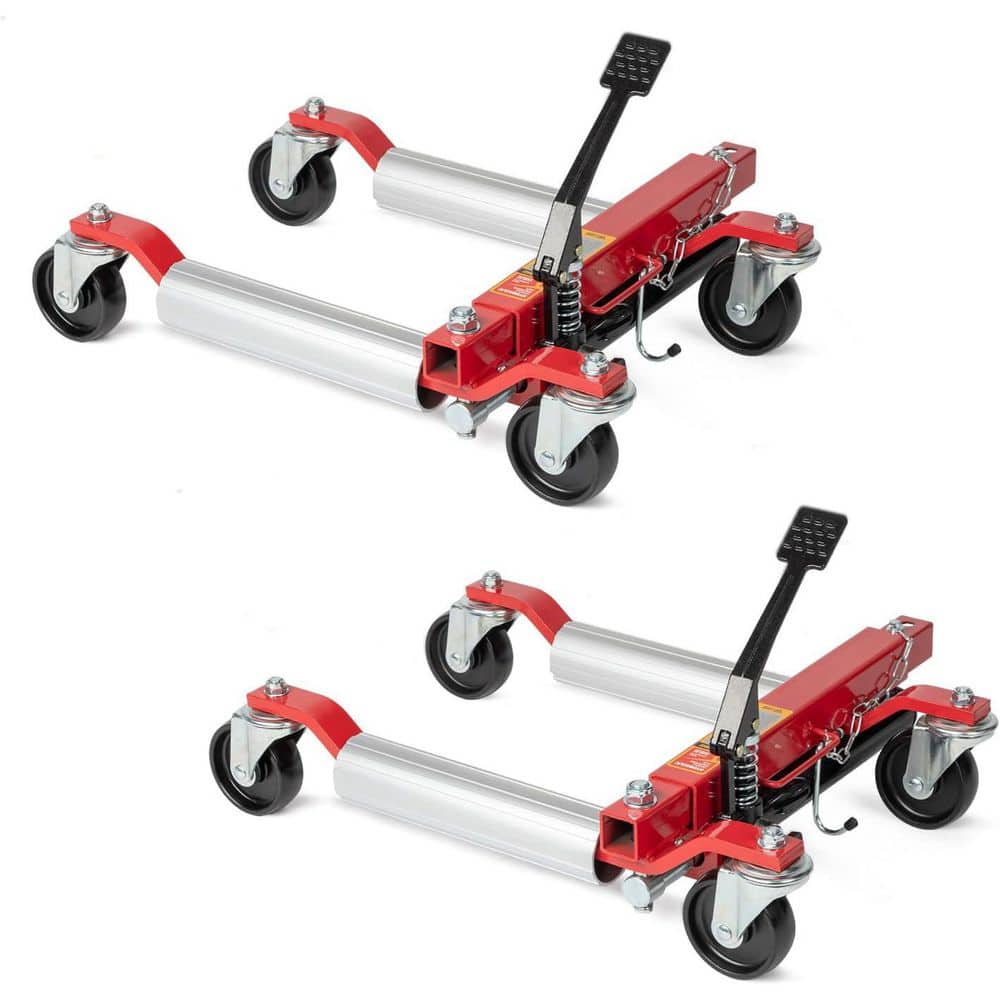 1500 lbs. Capacity Hydraulic Car Wheel Dolly in Red 2-Pack - Hercitys