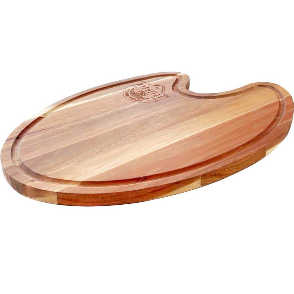 1-Piece 19. 5 x 13. 7 Round-Oval Large Wood Cutting Board for Kitchen End Grain, and also used for Charcuterie Boards - Hercitys