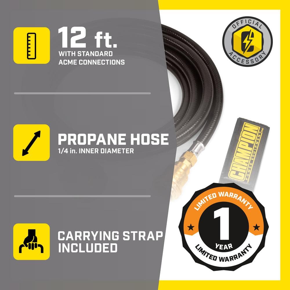 12 ft. Propane (LPG) Hose Extension Kit for Propane Powered Generators - Hercitys