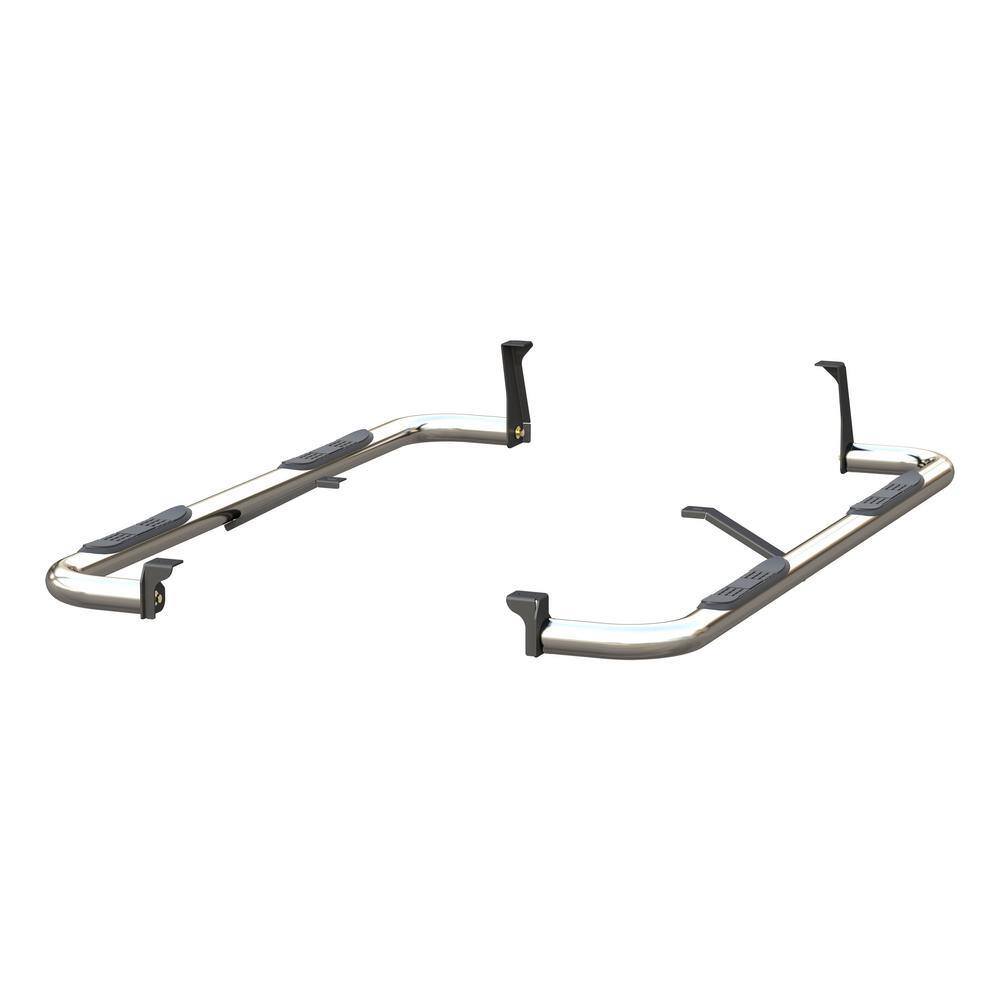 3-Inch Round Polished Stainless Steel Nerf Bars, No-Drill, Select Chevrolet Silverado, GMC Sierra 1500 - Hercitys