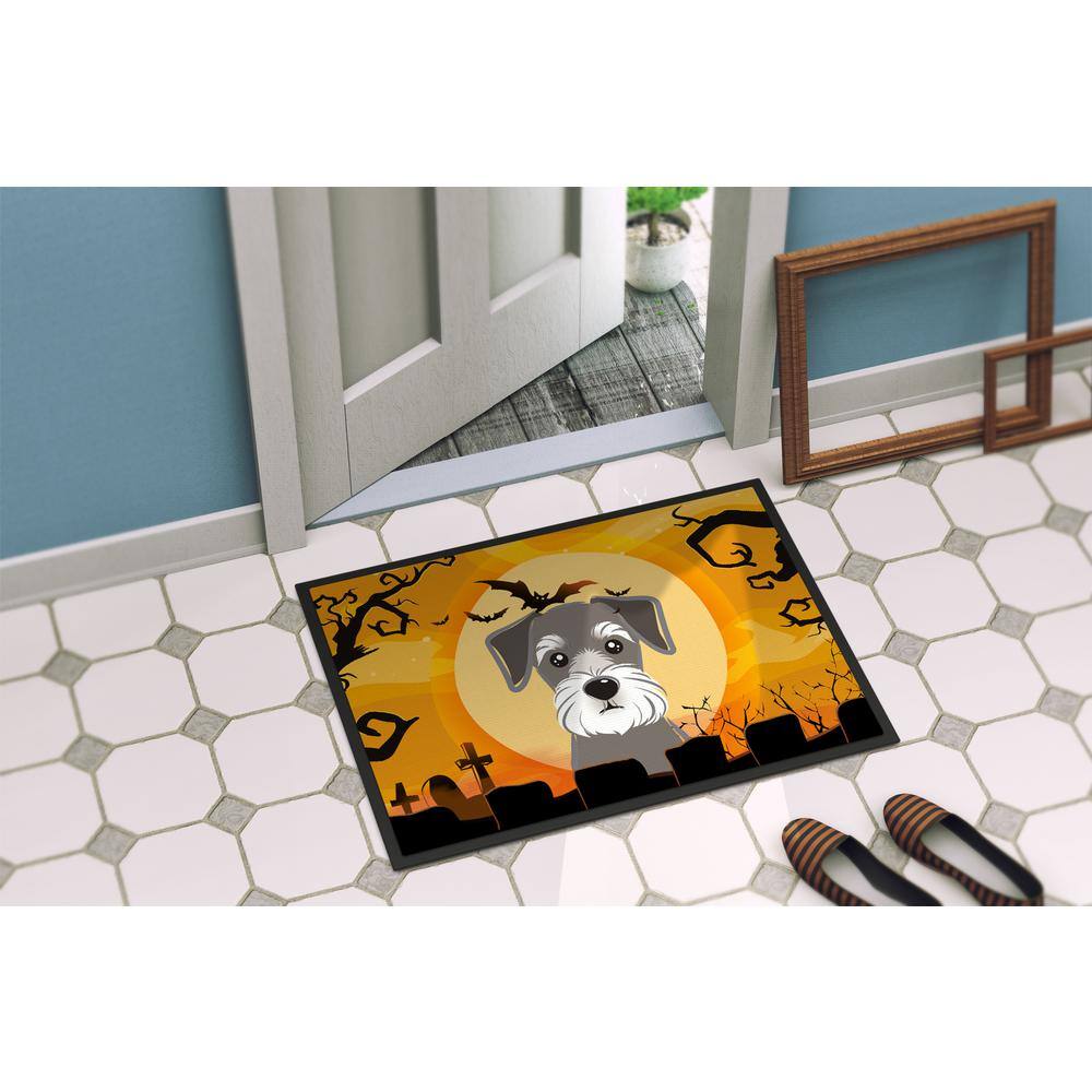 18 in. x 27 in. Indoor/Outdoor Halloween Schnauzer Door Mat - Hercitys