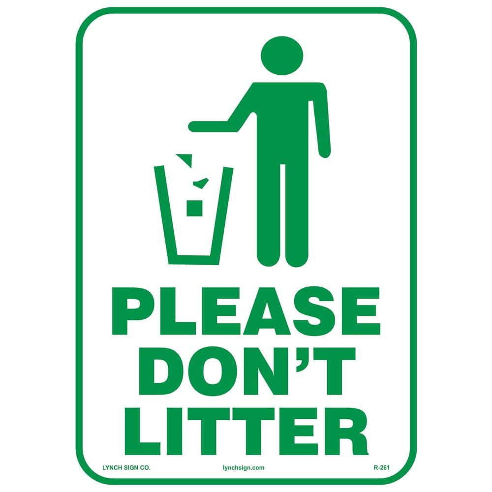 10 in. x 14 in. Do Not Litter Sign Printed on More Durable Longer-Lasting Thicker Styrene Plastic. - Hercitys