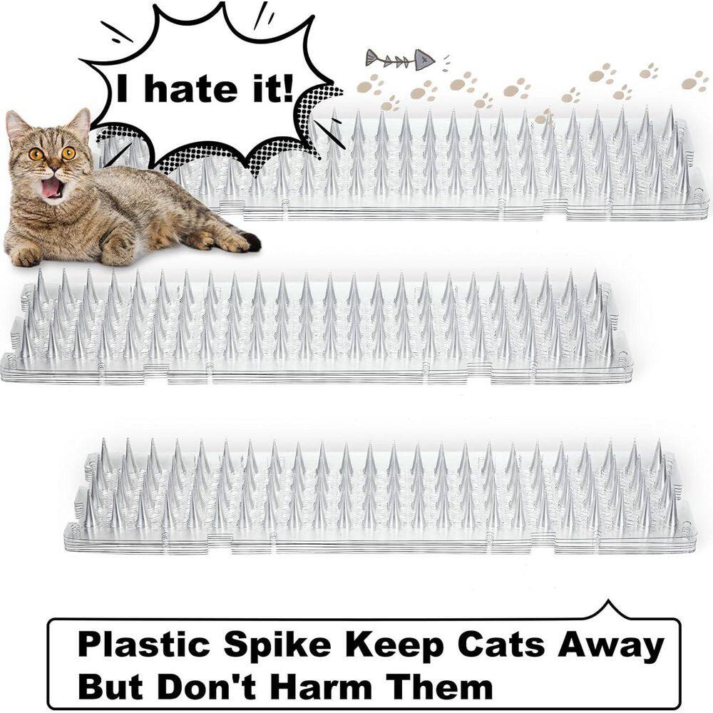 16.5 in. x 3.3 in. Clear Anti Pet Repellent Mat with Spikes, Keep Dogs Off Counter - Hercitys