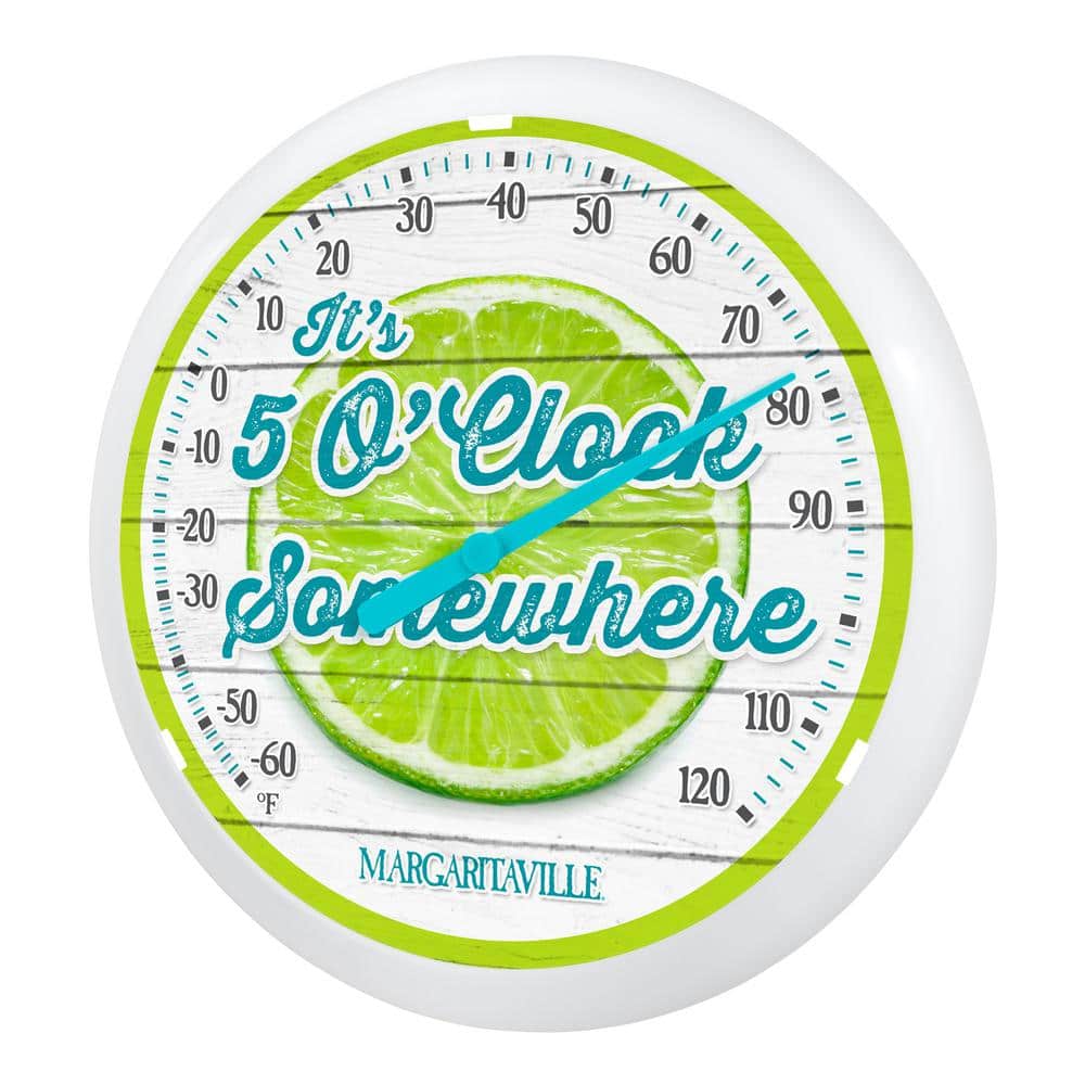 13.25-inch “It’s 5 O’Clock Somewhere” Margaritaville Analog Dial Thermometer - Hercitys