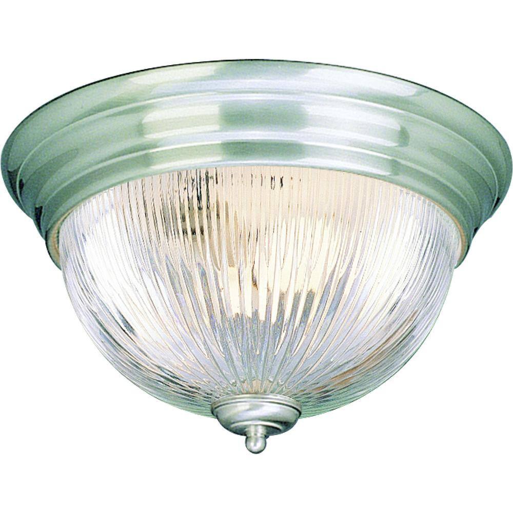 2-Light Brushed Nickel Flush Mount - Hercitys