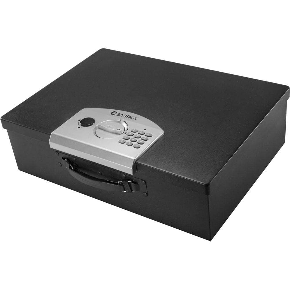 0.63 cu. ft. Steel Safe Digital Portable Keypad Lock Box, Black - Hercitys