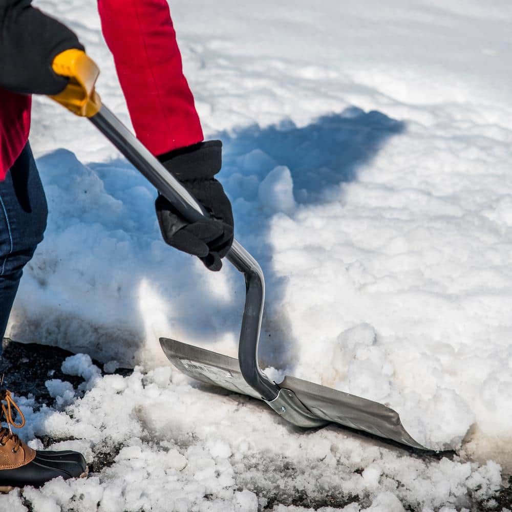 37.53 in. Steel Ergonomic Handle and Aluminum Blade D-Grip Combo Snow Shovel and Pusher - Hercitys