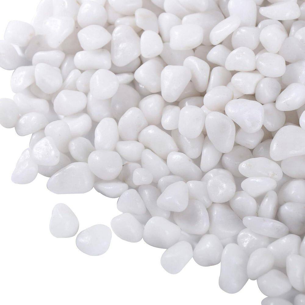 30 lbs. 0.37 in. White Pebbles Rocks for Vases Landscaping Small Decorative Stones for Indoor Outdoor Polished - Hercitys