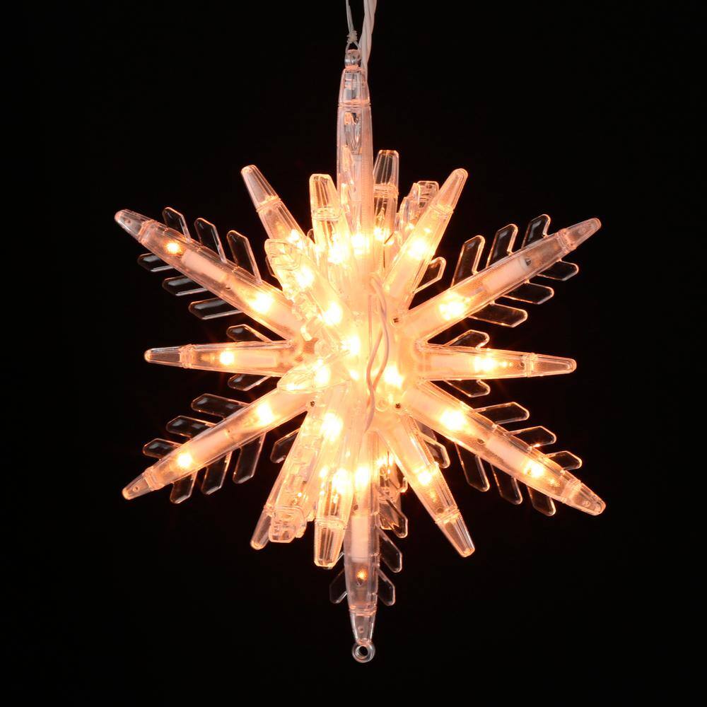 10.75 in. 108-Light 3D Hanging Star with Clear Random Sparkle Lights (3-Piece) - Hercitys