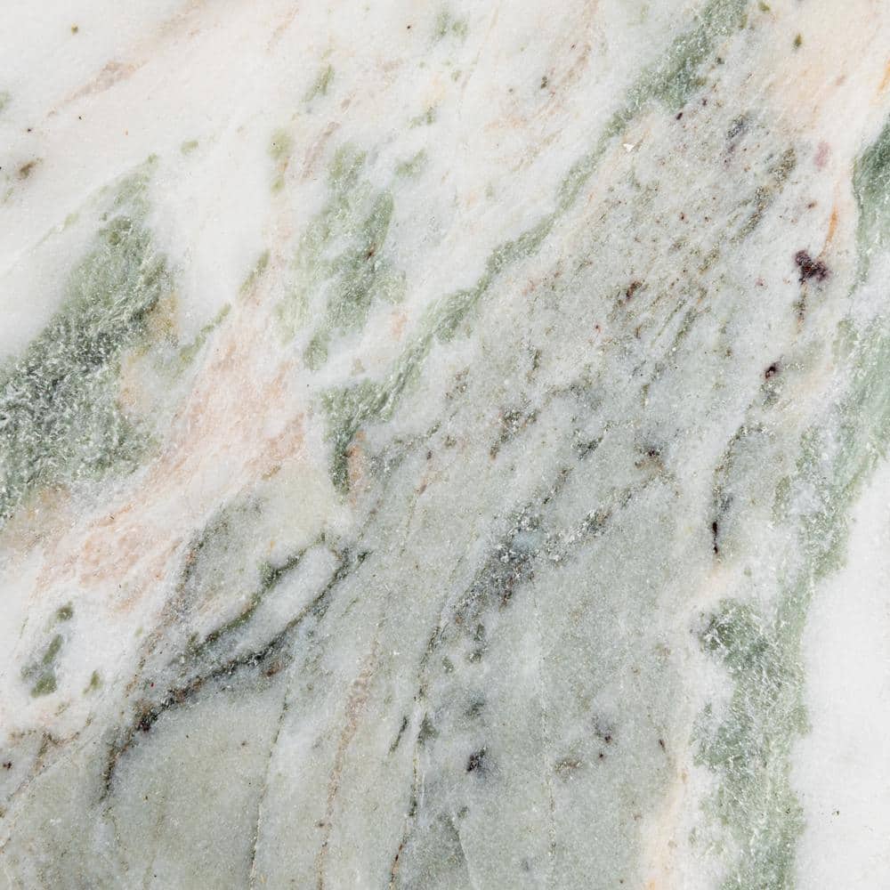 12 in. Green Melange & Natural Marble Cheese and Cutting Boards with Canafe Knife, Handle and Leather Tie (Set of 2) - Hercitys