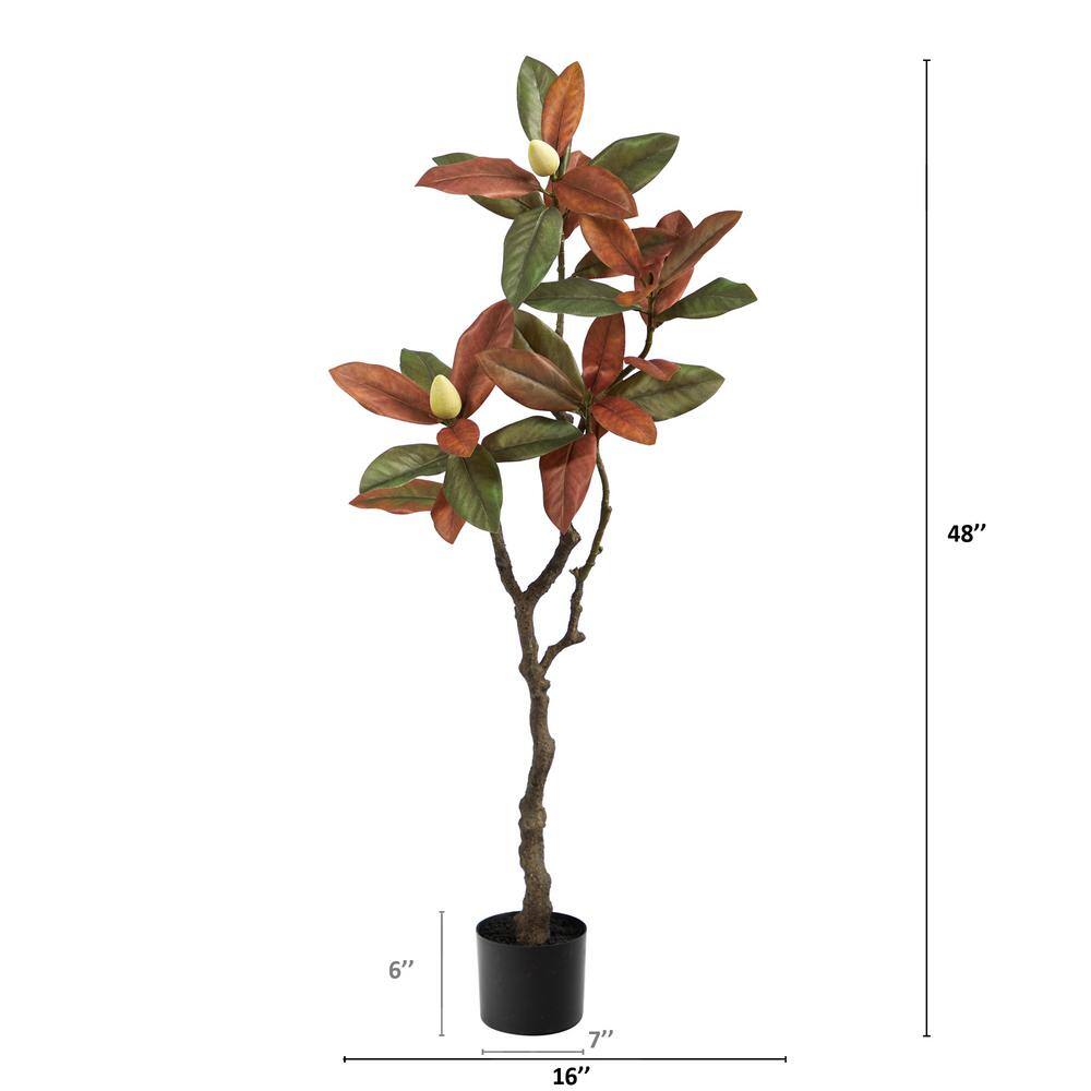 4 ft. Brown Fall Magnolia Artificial Tree - Hercitys