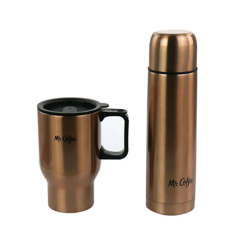 2-Piece Thermal Bottle and Travel Mug in Copper - Hercitys